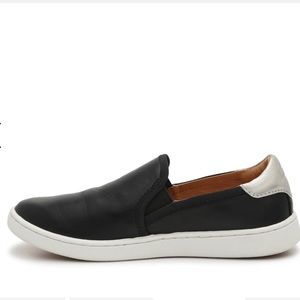 Ugg Cas Black Leather Slip On Sneakers